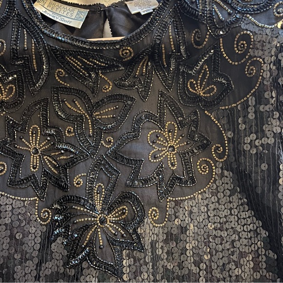 Vintage Braemar by Jeremy Scott 80s glam sequin beaded silk blouse womens medium - Picture 11 of 12
